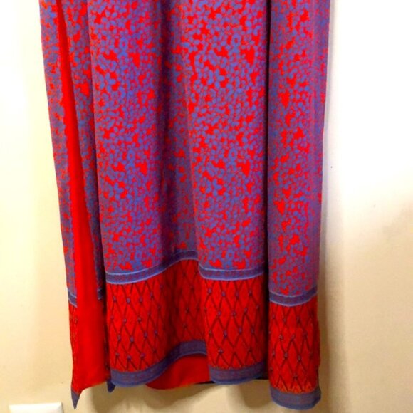 CHELSEA & VIOLET gorgeous bright red and blue printed maxi dress. Size Med - Picture 11 of 12